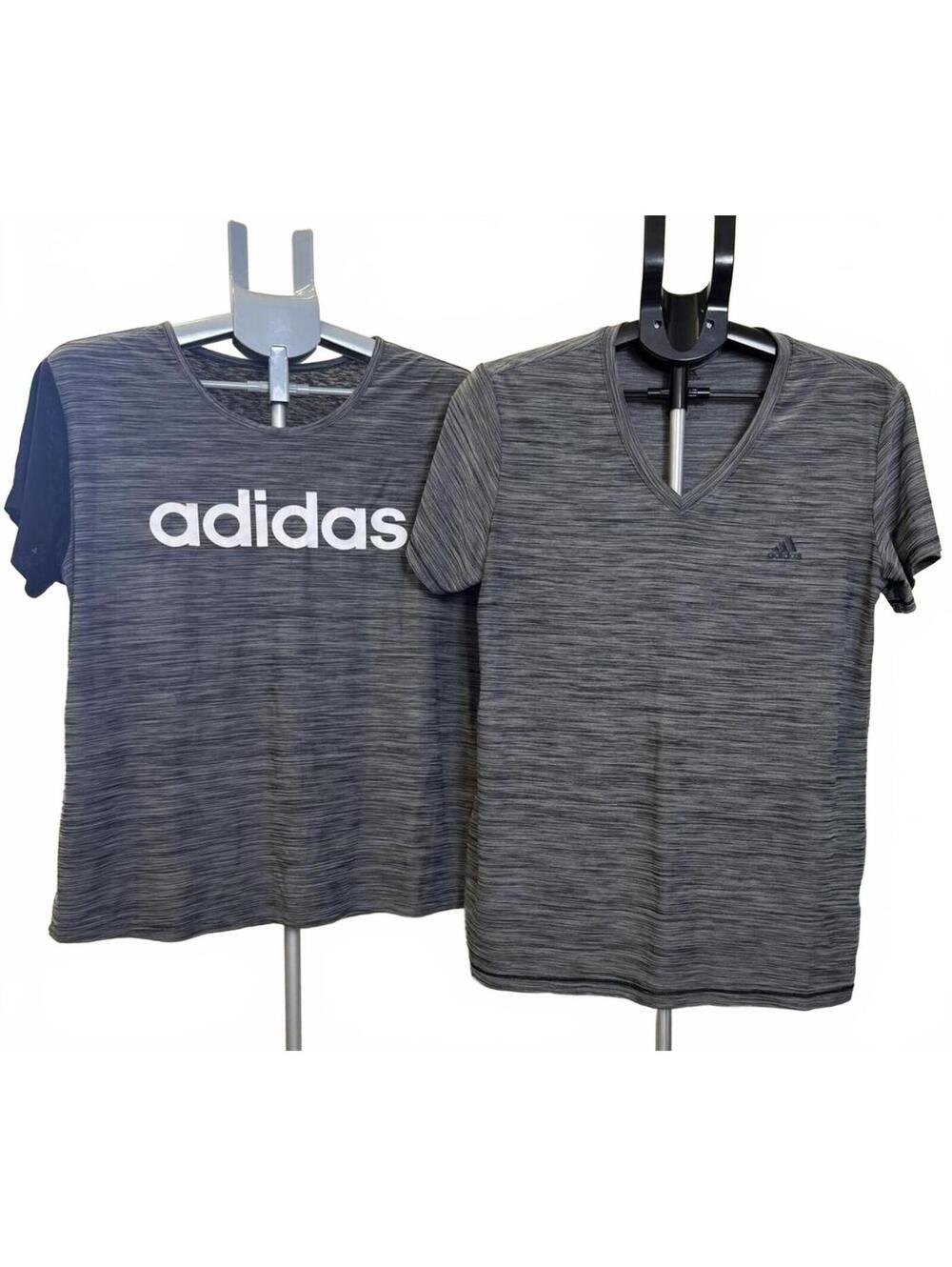 ADIDAS Women's LRG Gray Short Sleeve Athletic Performance T-Shirts, Set of 2